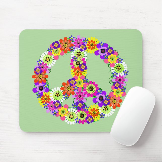 Mousepad Sinal de Paz Floral (Com mouse)