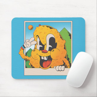 Mousepad Sinal de Paz Laranja Difuso Retro Desenho Animado