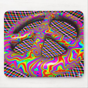 Mousepad Sinal de paz psicadélico