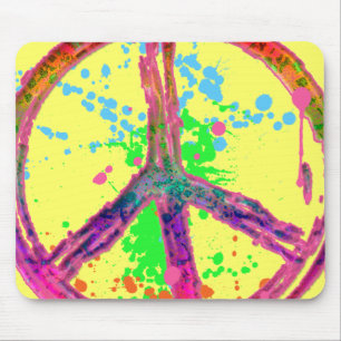 MOUSEPAD SINAL DE PAZ RETRO DO SPLATTER DA PINTURA