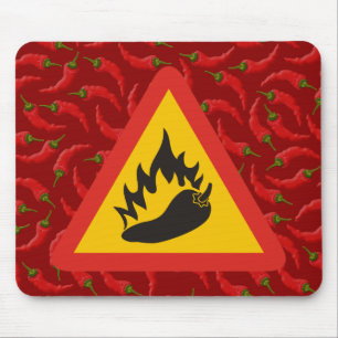 Mousepad Sinal de perigo de pimenta quente