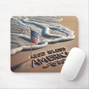 Mousepad Sinal de praia da América do deus abençoe