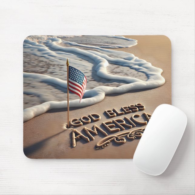 Mousepad Sinal de praia da América do deus abençoe (Com mouse)