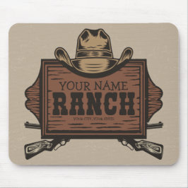 Mousepad Sinal de Ranhura Ocidental do Cowboy Guns Western