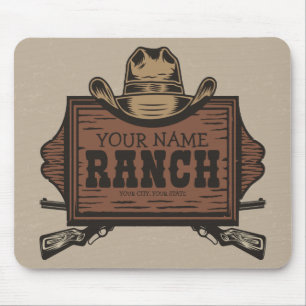 Mousepad Sinal de Ranhura Ocidental do Cowboy Guns Western