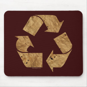 Mousepad Sinal de Reciclar castanho