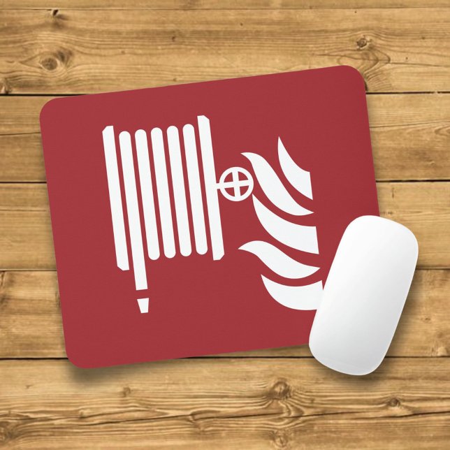 Mousepad Sinal de segurança da mangueira de incêndio (Criador carregado)