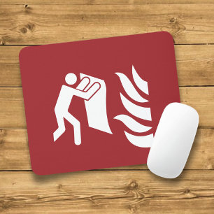 Mousepad Sinal de segurança do cobertor de incêndio