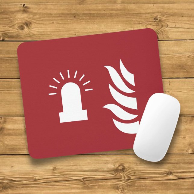 Mousepad Sinal de segurança luminosa do alarme de incêndio (Criador carregado)