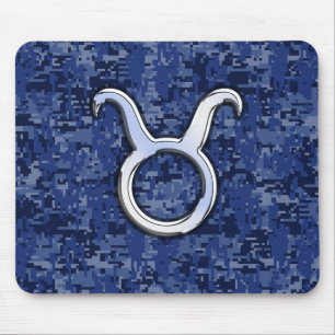 Mousepad Sinal do Taurus na camuflagem de Digitas dos azuis