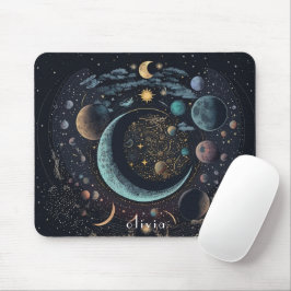 Mousepad sinal do zodíaco dourado e preto