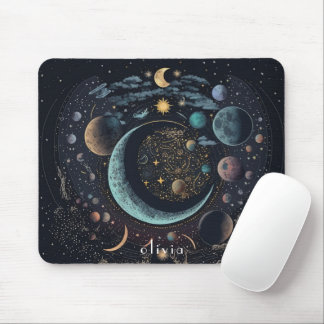 Mousepad sinal do zodíaco dourado e preto