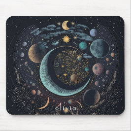 Mousepad sinal do zodíaco dourado e preto