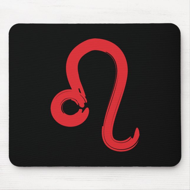 Mousepad Sinal do Zodíaco LEO Vermelho Aniversário Julho Ag (Frente)