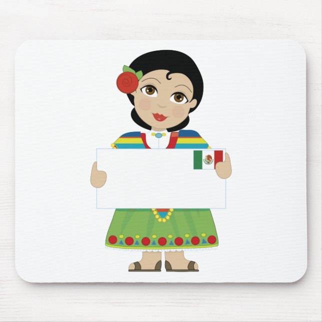 Mousepad Sinal mexicano da menina (Frente)