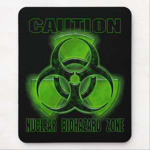 Mousepad Sinal nuclear do cuidado do Biohazard