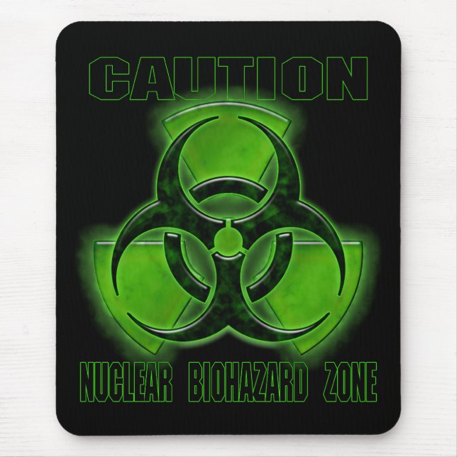 Mousepad Sinal nuclear do cuidado do Biohazard (Frente)