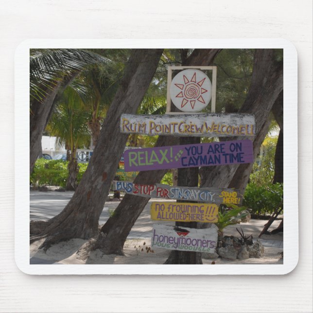 Mousepad Sinal poste Rum Point Grand Cayman (Frente)