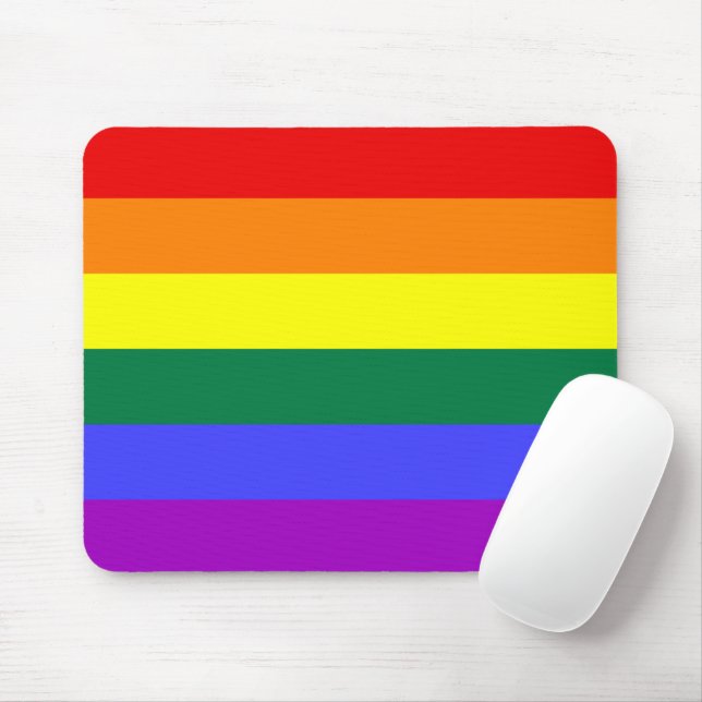 Mousepad Sinalizador arco-íris do orgulho LGBT (Com mouse)