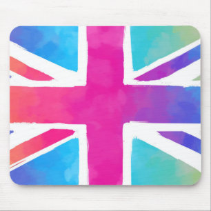 Mousepad Sinalizador de bandeira da União em aquarelas bril