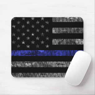 Mousepad Sinalizador de Linha Azul Fino da Polícia
