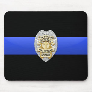 Mousepad Sinalizador e Crachá de linha azul fina
