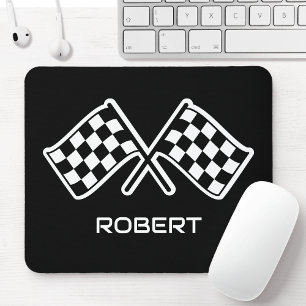 Mousepad Sinalizador Verificado Nome Personalizado Preto