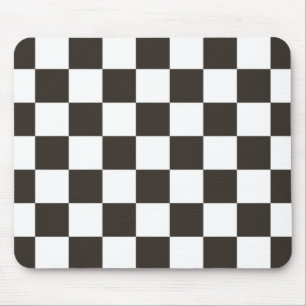Mousepad Sinalizador verificado (preto e branco) (Padrão do