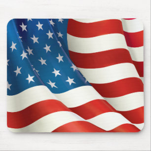 Mousepad Sinalizador vermelho branco e azul acenando nos EU