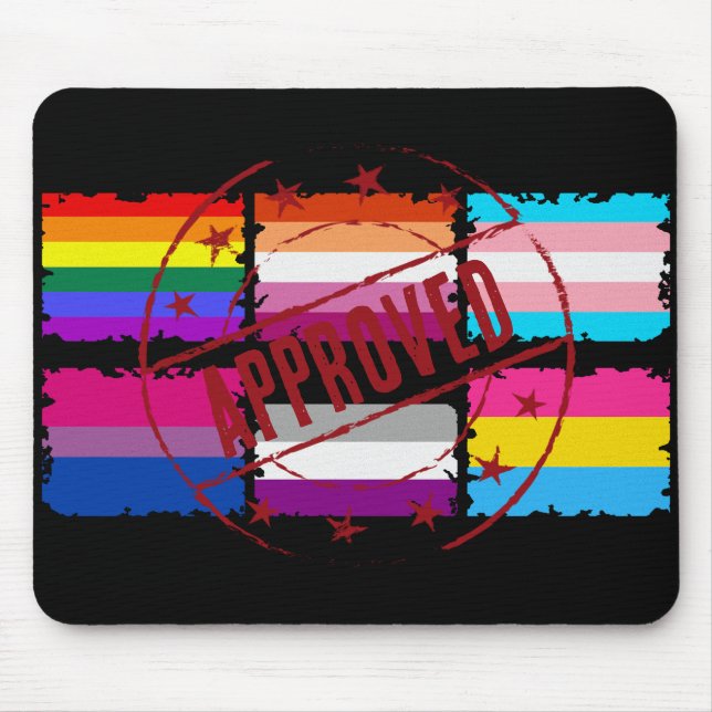 Mousepad Sinalizadores de faixas do mês do orgulho LGBTQ (Frente)