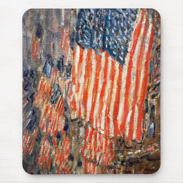 Mousepad Sinalizadores em Waldorf por Childe Hassam. Belas  (Frente)