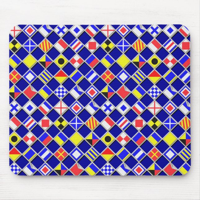 Mousepad Sinalizadores Navais Xadrez (Frente)