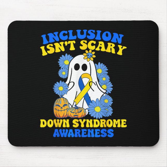 Mousepad Síndrome de Inclusão Não Assustadora do Halloween  (Frente)