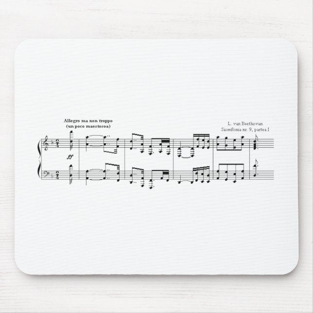 Mousepad Sinfonia de Beethoven nº 9 (Preto) (Frente)