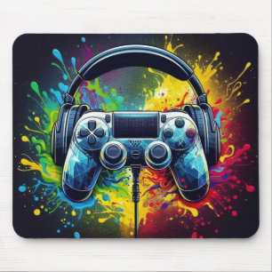 Mousepad Sinfonia de Pixels e Som: Arte de Jogos Vibrante