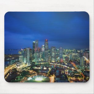 Mousepad Singapura Skyline à noite, Singapura