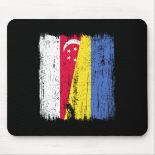 Mousepad Singapura Ucrânia Meia Bandeira Singapurense Ucran