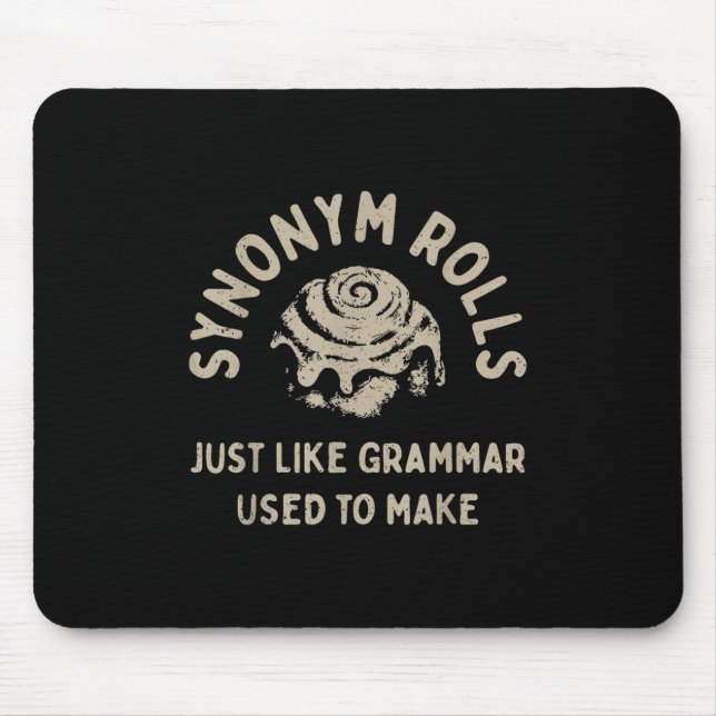Mousepad Sinônimo Rolls Piada Rolls Cinnamon Rolls Grammar  (Frente)