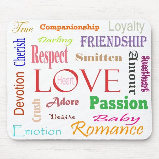 Mousepad Sinônimos de amor por Shirley Taylor (Frente)