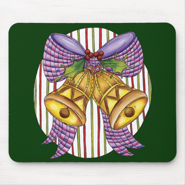 Mousepad Sinos de Natal Fofo com Fita e Laço (Frente)