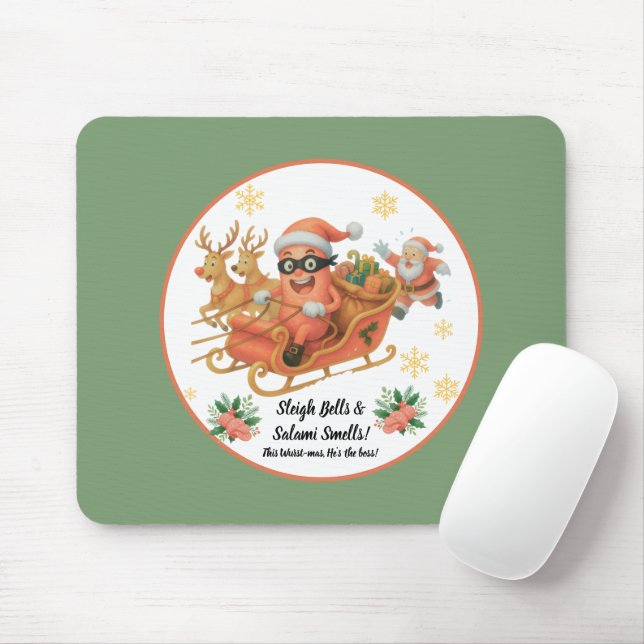 Mousepad Sinos de Trenó e Cheiro de Salame! (Com mouse)