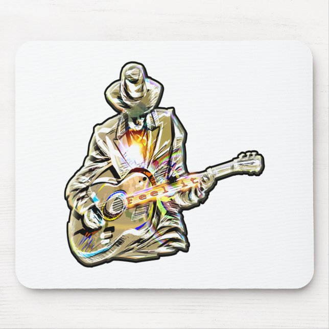 Mousepad Sinta os Blues - Design de violão artístico (Frente)
