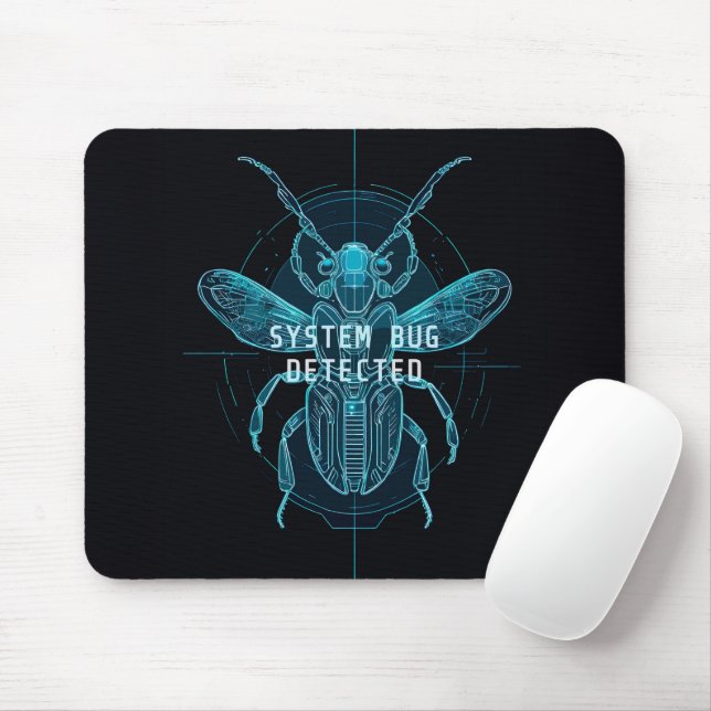 Mousepad Sistema de Blueprint de Neon Bug Programmer Desk (Com mouse)