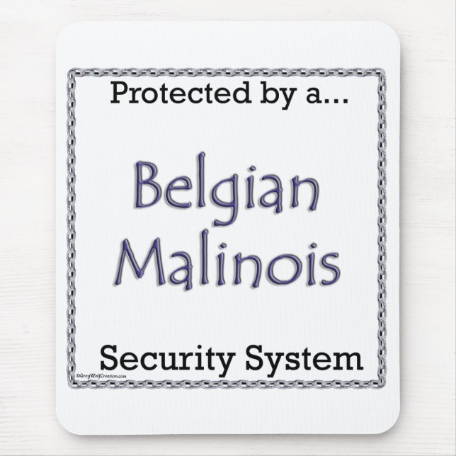 Mousepad Sistema de segurança belga Malinois (Frente)