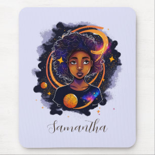 Mousepad Sistema Solar Afro Mulher