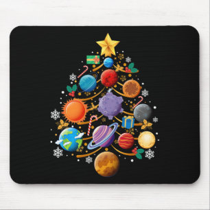 Mousepad Sistema Solar Planeta Árvore de Natal Astronomia X