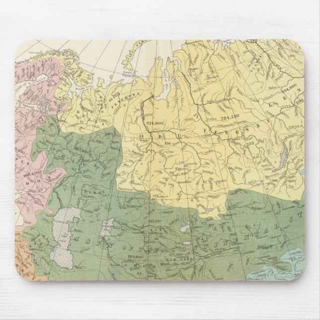 Mousepad Sistemas fluviais da Ásia, Europa (Frente)