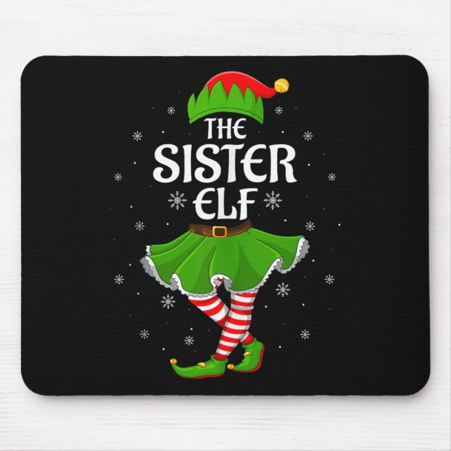 Mousepad Sister Elf Christmas Family Girls Women Elf Squad  (Frente)