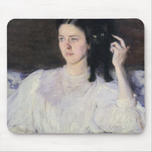 Mousepad Sita e Sarita, ou rapariga com um gato
