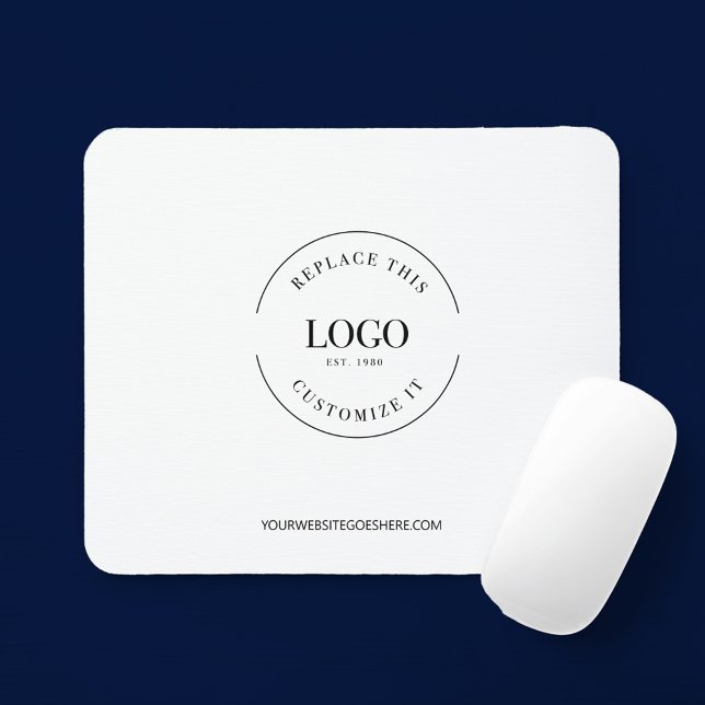Mousepad Site de logotipo de empresa personalizado simples (Customizable business logo, website mouse pad.)